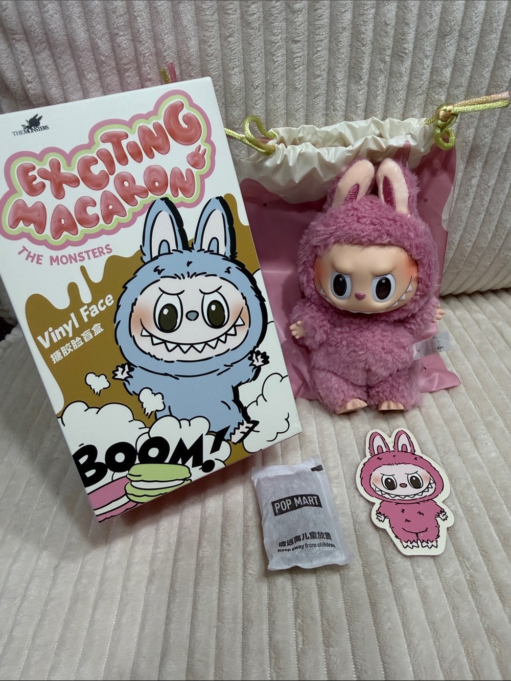 LYCHEE BERRY- Exciting Macaron Labubu. New. Box & Bag opened to verify. Pink